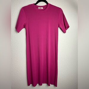 LIMI Elegant Pink Ribbed Knee Dress Size M